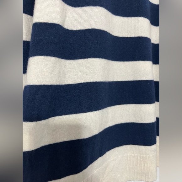 LA LIGNE New York 100% Cashmere Navy Cream Stripe Crewneck Sweater Size M - Picture 4 of 7